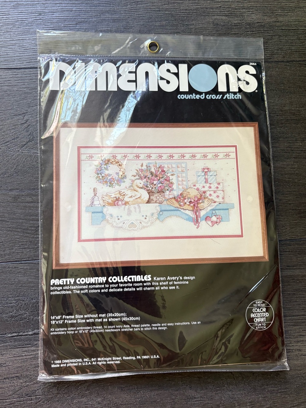 Dimensions Counted Cross Stitch Kit 1988 Pretty Country Collectibles 3664 Sealed